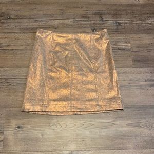 Free People Metallic Copper Mini Skirt